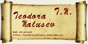 Teodora Malušev vizit kartica